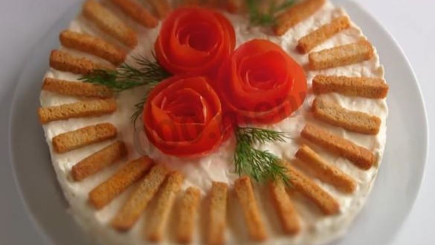 Рецепт салат из крабовых палочек крабовая слойка