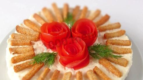 салат из крабовых палочек крабовая слойка