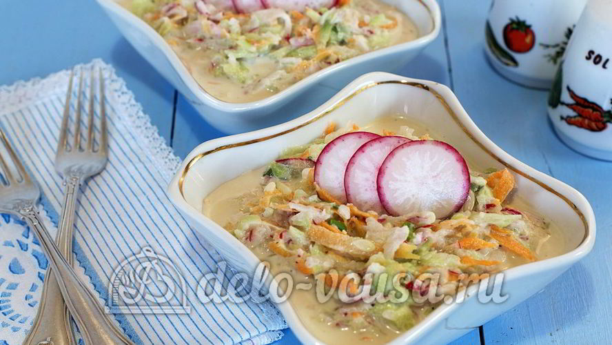 Рецепт салат из моркови, огурца и редиски
