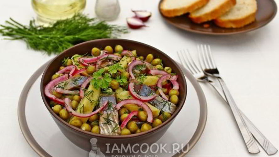 Рецепт салат из селедки с горошком