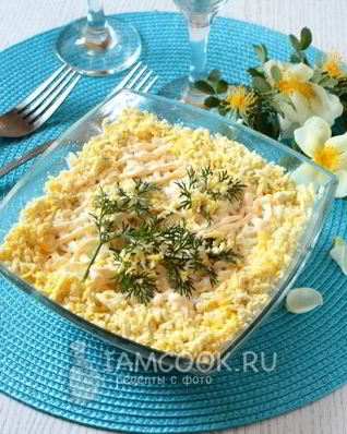 Салат Мимоза с сайрой