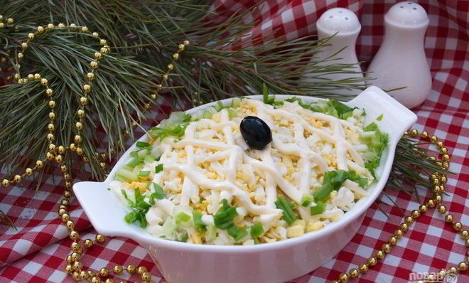 Салат Кальмары под шубой