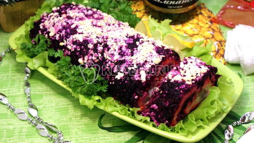 Рецепт салат-рулет селедка под шубой