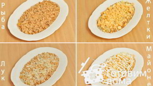 салат с красной рыбой и яблоком принцесса