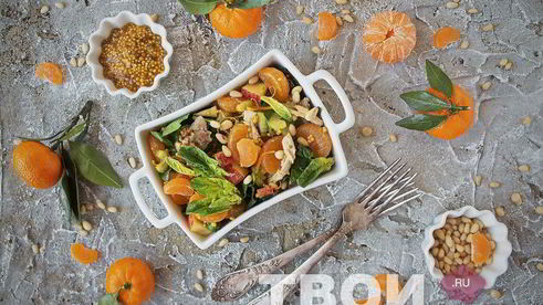 салат с мандаринами