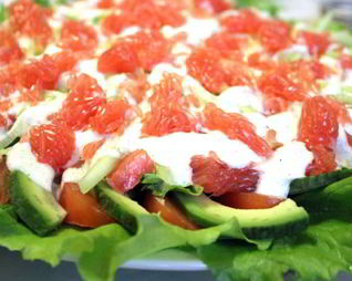 Салат с семгой и грейпфрутом