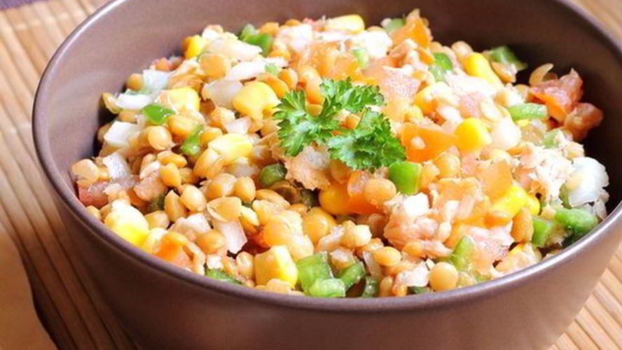 Рецепт салат с тунцом и пшеном