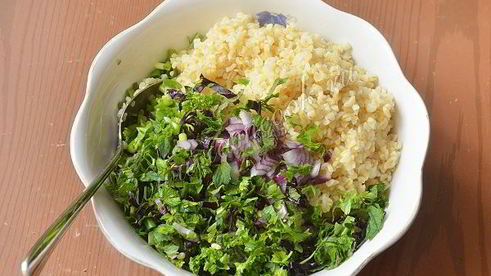 теплый салат с булгуром