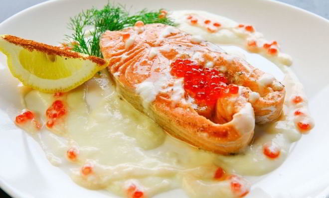 Сливочный соус к рыбе с икрой