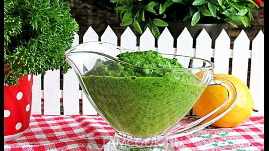 Рецепт соус из петрушки, яблока и чеснока