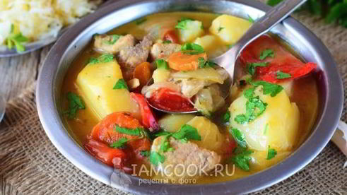 соус с мясом и картошкой