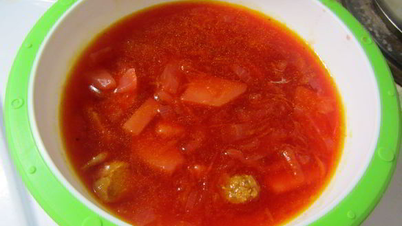 Рецепт Борщ домашний с чесноком