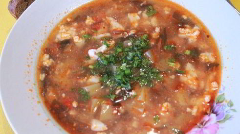 борщ из морской капусты