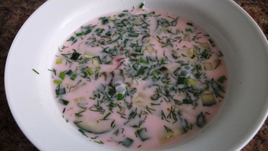 Рецепт борщ холодник из свеклы на кефире