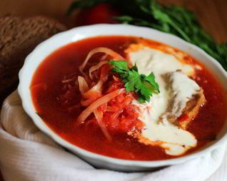 Борщ на свиных ребрышках