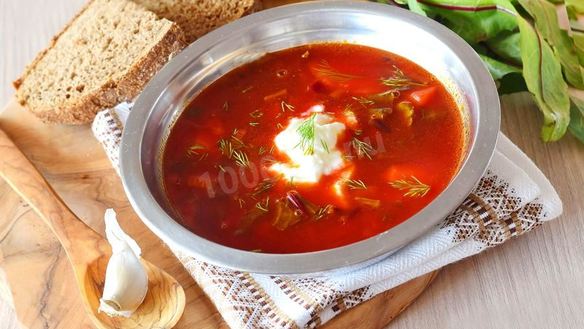 Рецепт Борщ с ботвой свеклы