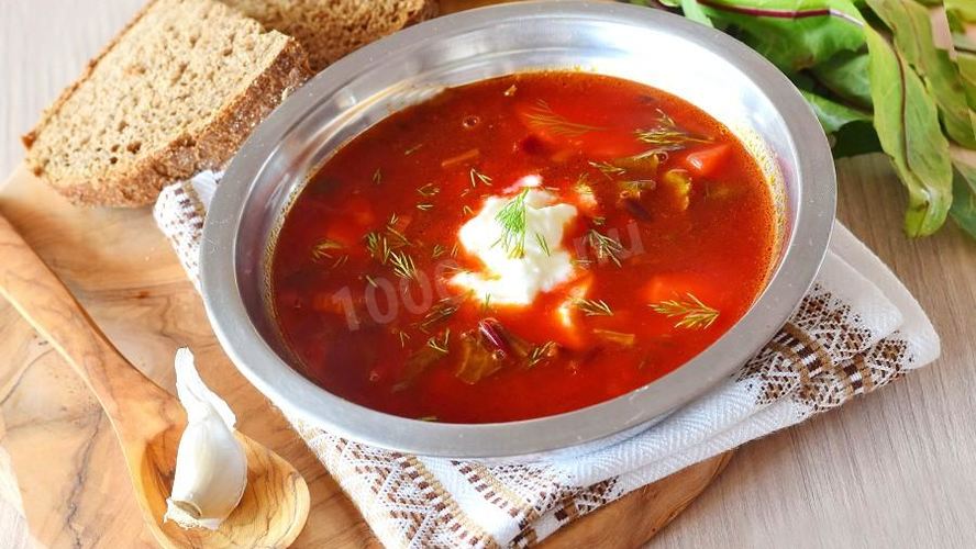 Рецепт борщ с ботвой свеклы