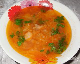 Борщ с фасолью и мясом