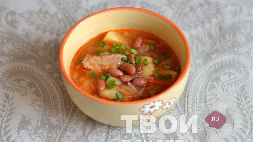 Рецепт борщ с фасолью