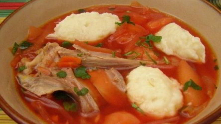 Рецепт борщ с галушками