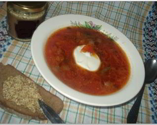 Борщ с грибами и стручковой фасолью