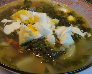 Борщ с капустой и щавелем