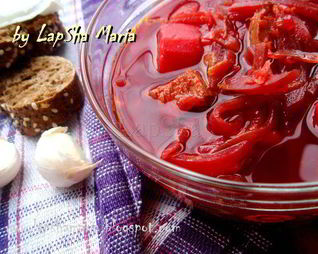 Борщ с копчеными ребрышками