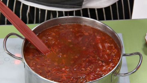 борщ с языком и черносливом