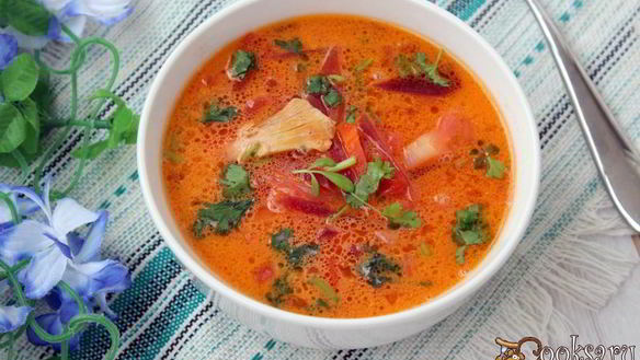 Рецепт Борщ со сметаной на курином бульоне