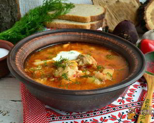 Борщ со свининой на утином жире в мультиварке