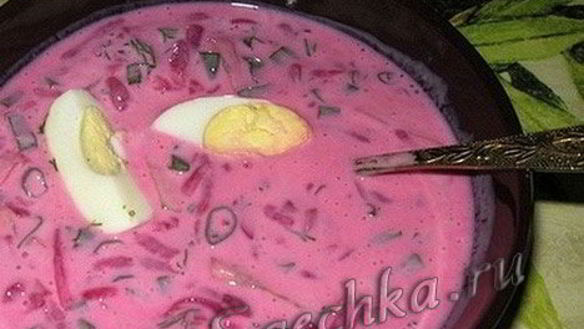 Рецепт Холодный борщ на огуречном рассоле