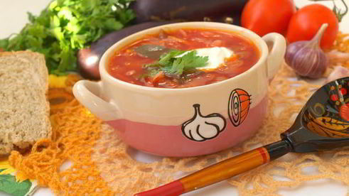 постный борщ с баклажанами