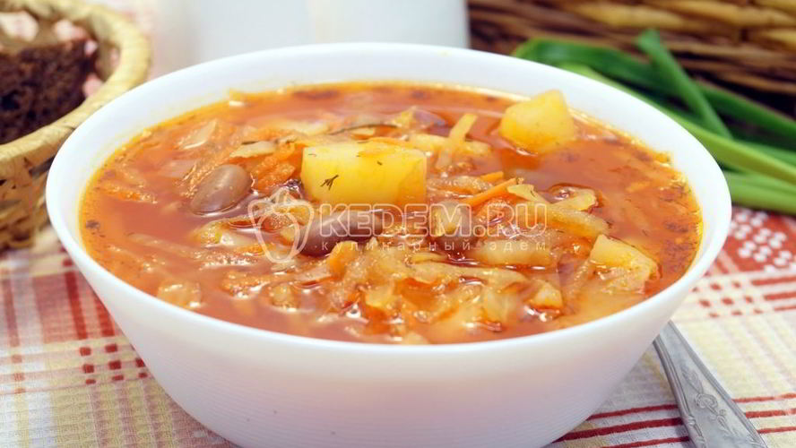 Рецепт постный борщ с фасолью
