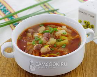 Постный красный борщ