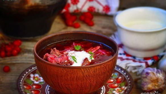 Рецепт Украинский борщ со свеклой