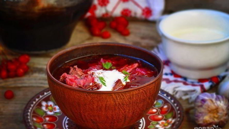 Рецепт украинский борщ со свеклой