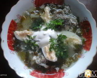 Зеленый борщ по-деревенски