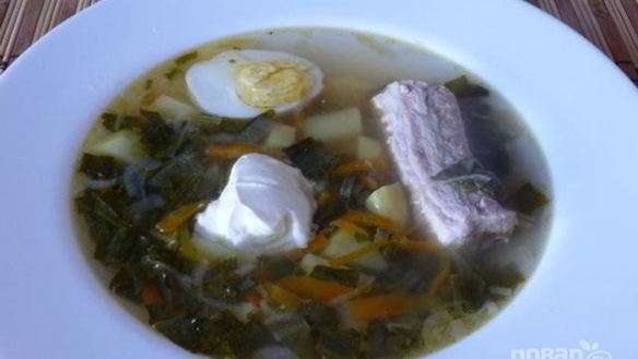 Рецепт Зеленый борщ с яйцом и щавелем