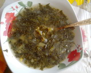 Диетический суп из шпината