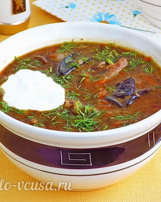 Гороховый суп с грибами
