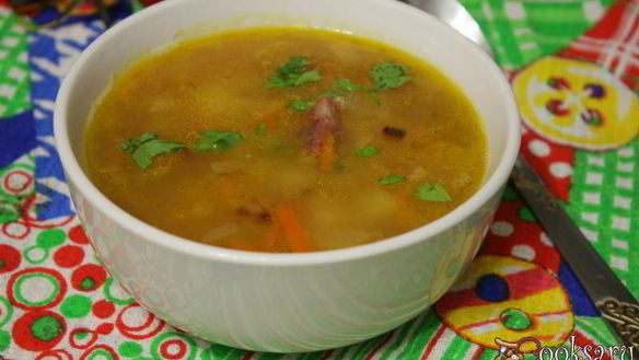 Рецепт Гороховый суп с копченой колбасой