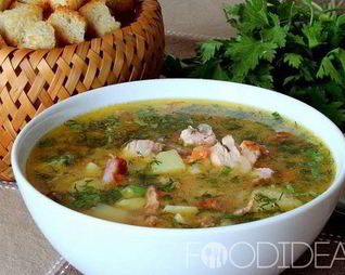 Гороховый суп с копченой курицей