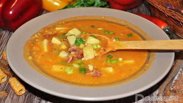 Рецепт Гороховый суп с копченостями