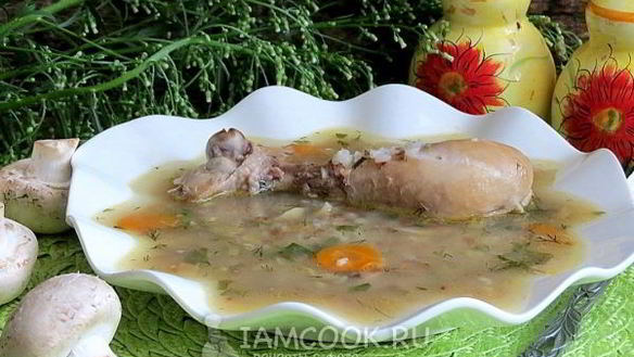 Рецепт Гречневый суп с грибами и курицей