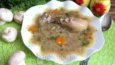 гречневый суп с грибами и курицей
