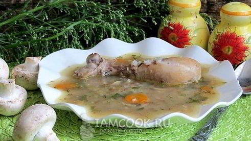 гречневый суп с грибами и курицей