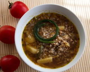 Гречневый суп с сушеными грибами