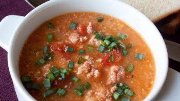 Рецепт Густой суп с индюшиным фаршем и чечевицей