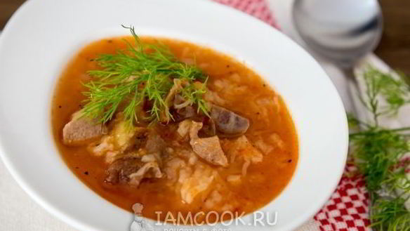 Рецепт Капустняк с рисом и копченой индейкой