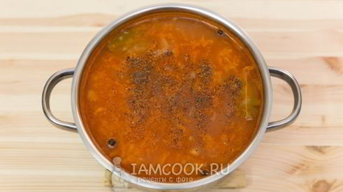 капустняк с рисом и копченой индейкой